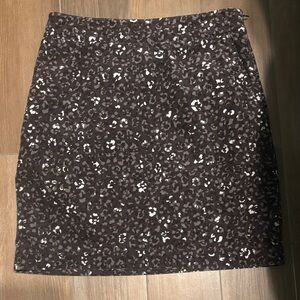 Talbots Corduroy Black, Gray and White Patterned Pencil Skirt